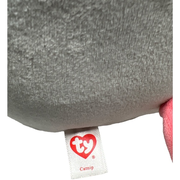 TY Squish-a-Boos CATNIP the Mouse Squishy Cushion Pillow 10” MWMTS Grey Pink - Picture 7 of 8